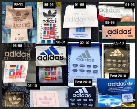 vintage adidas tags by year.